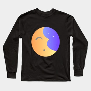 Tired Sleepy Moon In the Sky with Stars Long Sleeve T-Shirt